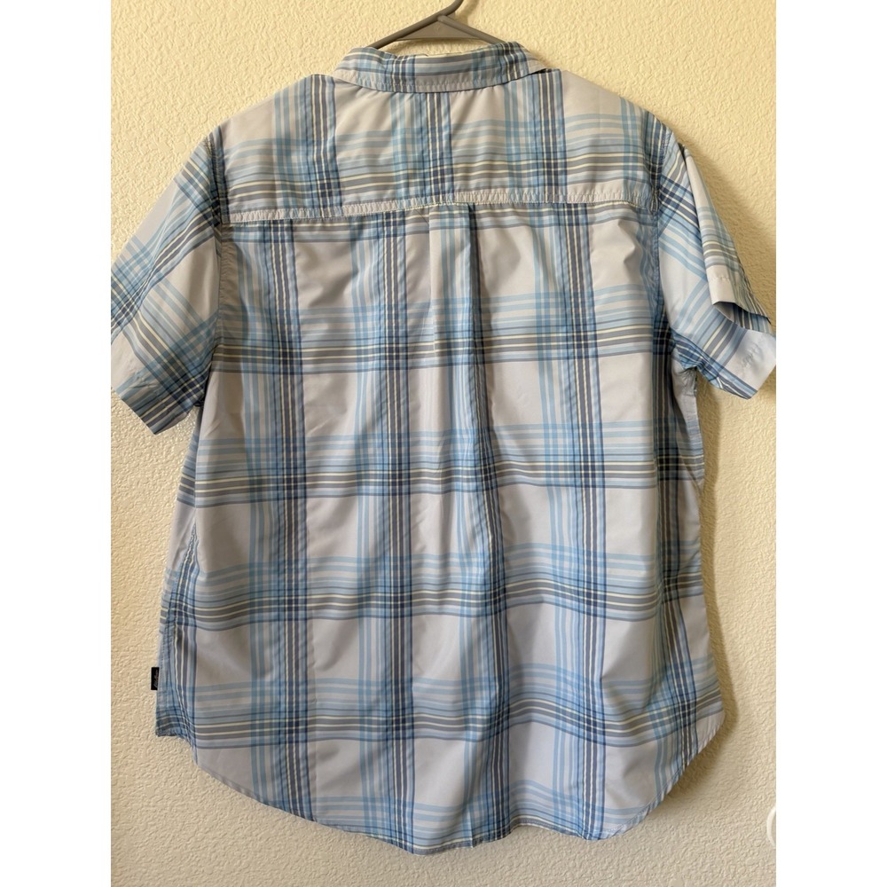 Eddie Bauerโ Women's Shirt XL Plaid Short Sleeve UPF 50 Hiking Outdoor Camping - Picture 3 of 14
